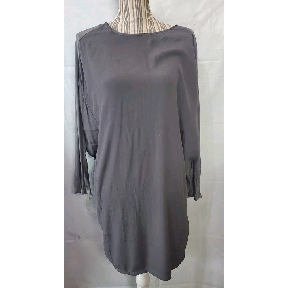 M Made In‎ Italy Dress Size M Womens Coral 100% Cotton Round Neck Long Sleeve